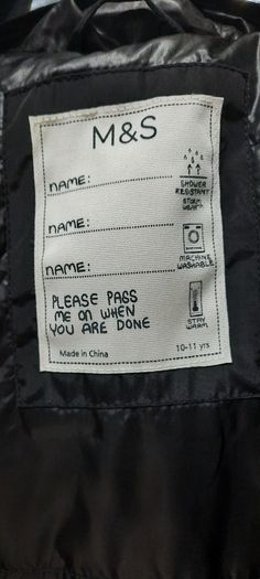 Girls M&S coat black age 10/11