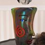 XL Vase Glass Murano Style Glass Vase Face Antique Colourful 30 cm Image 4