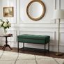 Emerald Vault Storage Ottoman  Bottle Green Velvet with Hidden Compartment Image 6