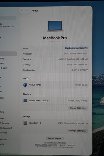 MacBook Pro 16" 2019 32GB | i7-9750H | 512GB | Radeon Pro 5300M 4GB