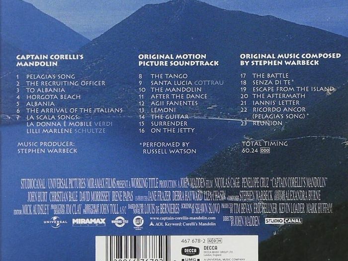 Captain Corelli's Mandolin. CD. Free Postage!