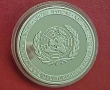 United nations, peacekeeping commerative coin.