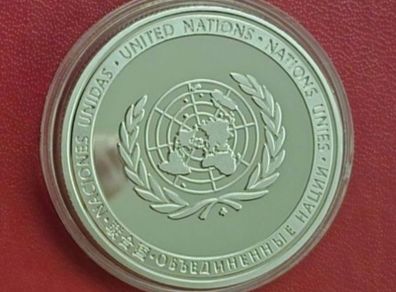 United nations, peacekeeping commerative coin.