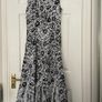 Per Una White with Black Floral Print Cotton Dress Size 12 Long Image 2