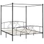 Canopy Bed Frame Black Metal 6FT Super King Image 3
