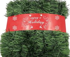 52Feet/16M Christmas Garland Decorations - Non-Lit Soft Green Holiday Decor for Outdoor or Indoor Use - Home Garden Artificial Greenery or Wedding Party,Stairs