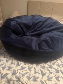 Navy velvet Beanbag