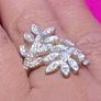 Vintage Crystal Leaf Ring Image 4