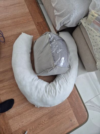 U-Shaped Maternity Pregnancy Pillow + Extra Grey Cover