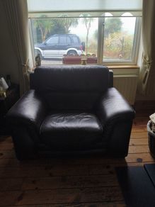large brown leather chair.. oversized