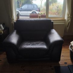 large brown leather chair.. oversized