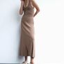 ZARA Knit V-neck midi dress with straps Image 9