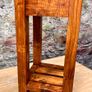 Rustic Walnut Finish Handmade Solid Wood Bedside Table / Stool / End Table Image 5