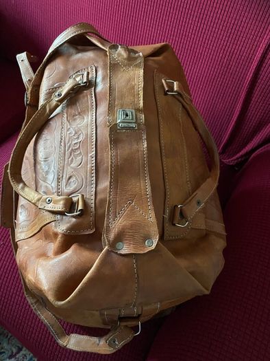 Large Vintage Leather Hold- All