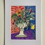 Mothers Day Offer Original art Original Floral Artwork on paper A4 Mounted contemporary Irish Art abstract painting Image 3