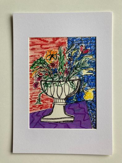 Mothers Day Offer Original art Original Floral Artwork on paper A4 Mounted contemporary Irish Art abstract painting