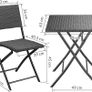 Polyrattan Balcony Furniture 3-Piece Folding Space Saving 2 People Weatherproof Balcony Patio Bistro Garden Furniture Dining Set Image 3