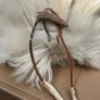 1 Handcrafted Goat Skin Bag with Long Leather Shoulder Strap and an Antler Toggle Image 3