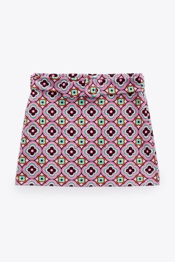 ZARA Pink Floral Mini Skirt Size 8!