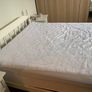 Painted double bed frame and mattress Image 2