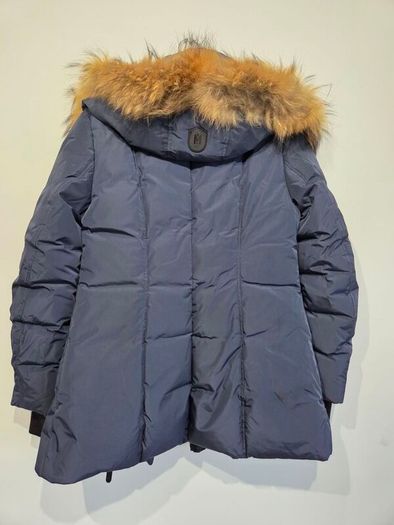 Mackage Adali Down Jacket Navy Size L Fur Trim Collar