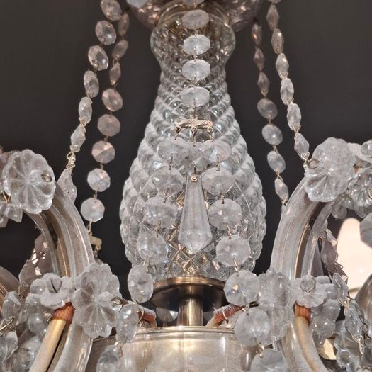 Vintage crystal 6 light chandelier