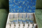 Vintage 925 Sterling Silver Sheffield Cake Forks in original box 98,7g