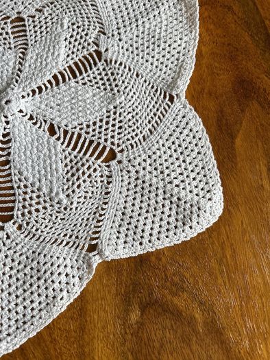 Handmade crochet coffee table decoration