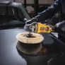 DeWaLT 18V XR Cordless Brushless Rotary Polisher 180mm. Car wash polishing detailing body shop DIY garage auto show scratch remover lacquer Koch Chemie 3M pastes DeWalt 18V XR Cordless Angle Grinders Flat Head Image 5