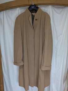 Camel Wool Blend Long Swing Coat  Size Approx UK 20 to 22