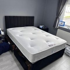 New Stylish single ,Double 4ft, 4ft6, King 5ft And 6ft Superking Sizes Divan Beds Instock. Drawers And Optional Tufted Mattresses Available. Free Delivery