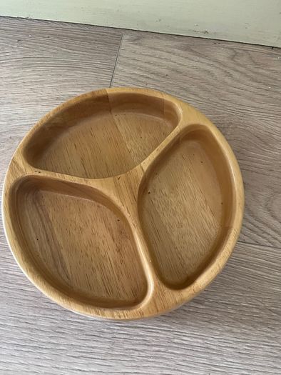 3 Section Wooden Serving Dish