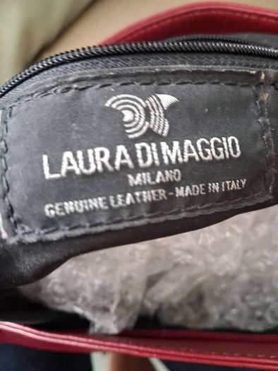 Stunning Designer Laura DiMaggio Maroon Italian Leather Bag