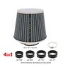 Universal Car Air Filter Includes 4 Adapters 60mm 65mm 70mm 77mm Gray Color Image 3