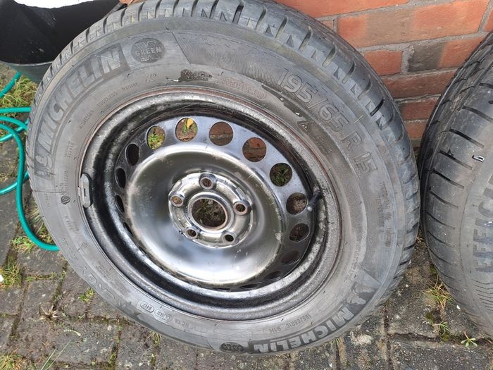 Single 195,65,15 Michelin tyres set on vw golf mk 5, 6, 7 wheels, perfect for a taxi driver running Octavia or Passat on steelies.