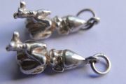 Vintage Sterling Silver 925 Good Luck Leprechaun/Irish Elf Charm Thumb Up Charm , Pendant ( 25 each)