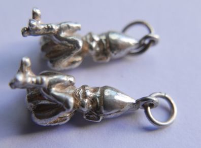 Vintage Sterling Silver 925 Good Luck Leprechaun/Irish Elf Charm Thumb Up Charm , Pendant ( 25 each)