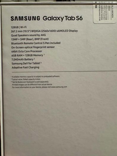 Samsung Galaxy Tab S6 128GB with S Pen and stand