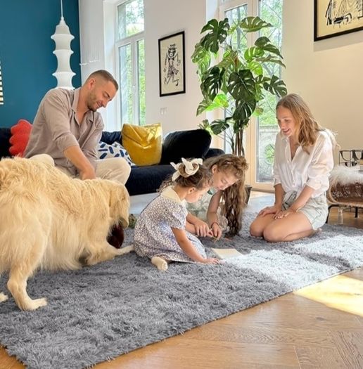 Fluffy High Pile Rugs Living Room, Anti Slip Shaggy Soft Carpet, Machine Washable Modern Large Thick Area Rugs for Bedside, Kids Bedroom - Grey, 120 x 160 cm
