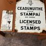 Original Enamel signs license to sell stamps. Collection times and days Image 5