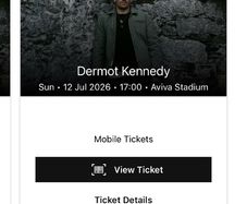 Dermot Kennedy 2 tickets for Sunday 12th July