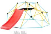 Climbing Dome, 8FT Geometric Dome Climber with Slide, for Kids 3 to 9 Years Old, Jungle Gym Supports 600LBS and Easy Assembly, with Climbing Grip, Outdoor and Indoor Play Equipment for Kids