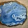 Set of two Agate Gold Edge Blue Slab Image 2