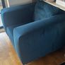 L Shape Velvet Couch and Armchair Image 4