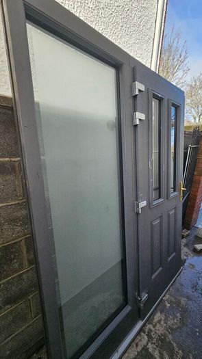 Front door with side glass