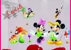 Children Room Disney Mickey&Minnie Mouse REMOVABLE and WASHABLE Wall Stickers