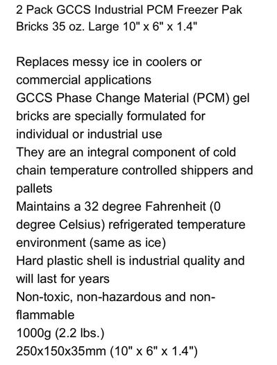 GCCS Gel Brick-Gobal Cold Chain Solutions