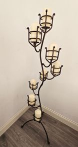 Metal Candelabra and 8 candles