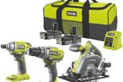 18v Triple Kit Combi Drill, Impact Driver &amp; Circular Saw 2X 2.0Ah Li-ion Batteries &amp; Charger
