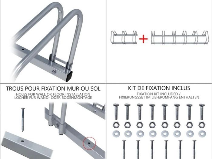 4 Bike Stand Floor or Wall mounted bike rack for garage Bicycle Parking rack Cycle Storage Locking Stand (FREE POSTAGE)